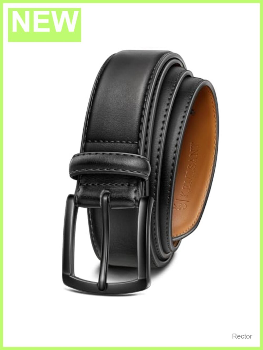 Genuine Leather Belt for Men Classic Dress Casual 1 3/8" Wide Gift Boxed